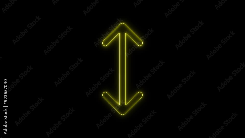 Double Arrow Vertical Icon - 4K Animated Design with Linear Symbol on Black Background Double Arrow Vertical Icon - 4K Animated Design with Linear Symbol on Black Background