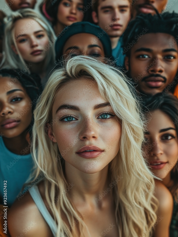 Fototapeta premium Individuals of different ethnicities to foster connection and mutual respect. Generation Z’s focus on inclusivity drives collaboration and shared learning.