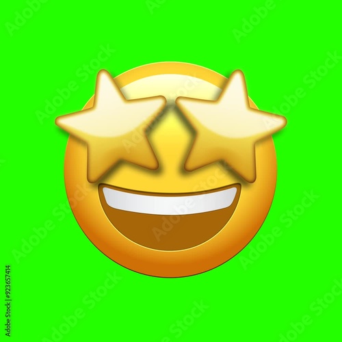 Animated Facebook emoji of an excited face with starry eyes