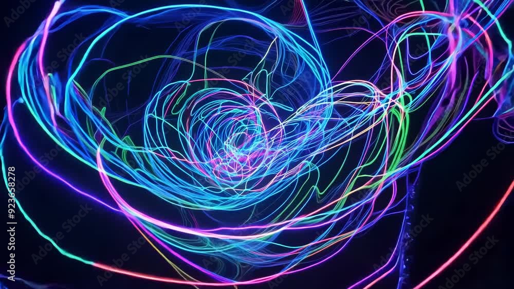 Vibrant Light Trails in Spiral Motion Vibrant Light Trails in Spiral Motion