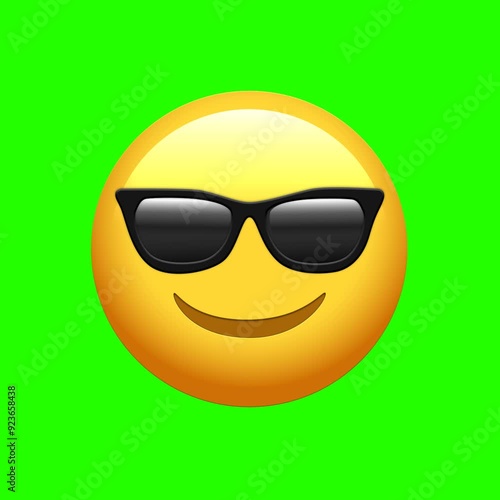 Animated Facebook emoji of a happy face with glasses