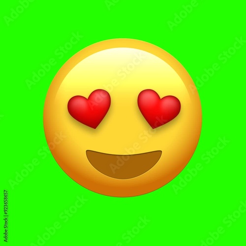 Animated Facebook emoji of a face in love with heart eyes
