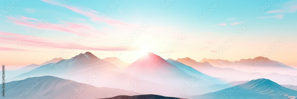 Beautiful sunrise over misty mountains with a colorful sky and serene landscape, perfect for nature and travel imagery. Beautiful sunrise over misty mountains with a colorful sky and serene landscape, perfect for nature and travel imagery.