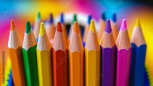 Vibrant Colored Pencils in a Yellow Case