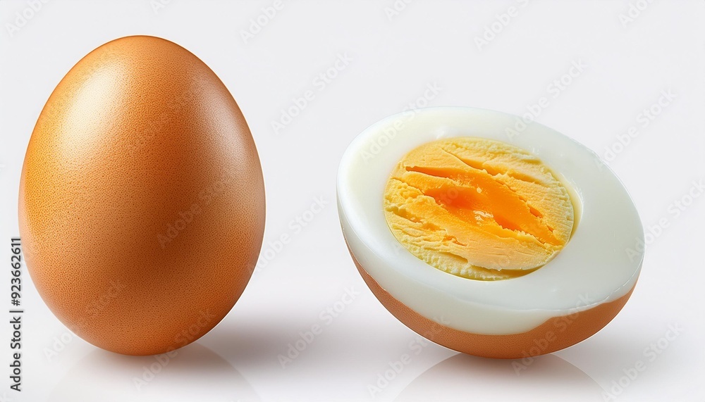 Realistic one boiled egg in half Realistic one boiled egg in half
