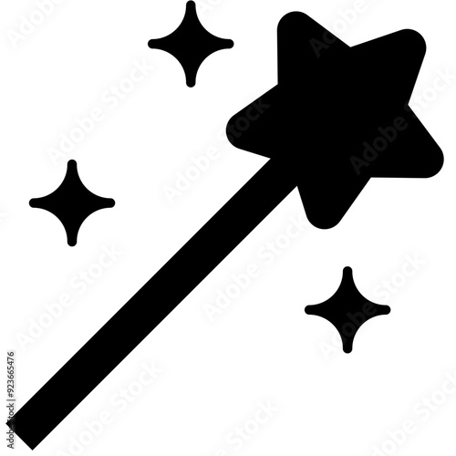 wand black solid icon