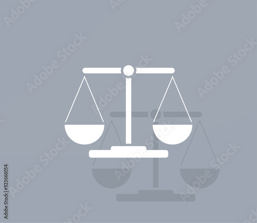 Vector icon of white color with shadow on gray background