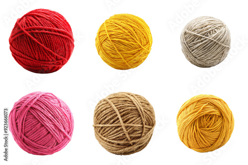 Six Balls of Yarn in Various Colors photo