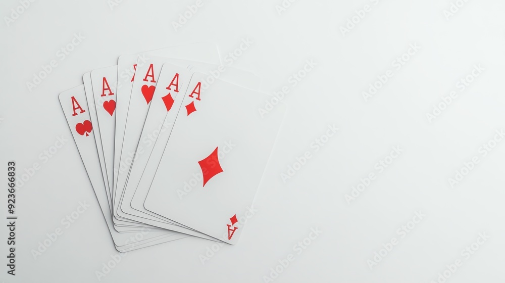 A collection of red ace playing cards displayed on a clean white background, perfect for gaming and card-themed projects. A collection of red ace playing cards displayed on a clean white background, perfect for gaming and card-themed projects.