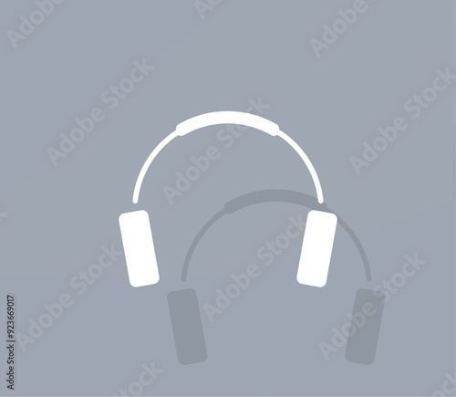 Vector icon of white color with shadow on gray background