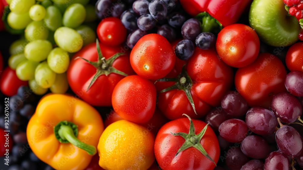 A colorful mix of fresh fruits and vegetables showcasing nature's bounty for World Food Day A colorful mix of fresh fruits and vegetables showcasing nature's bounty for World Food Day