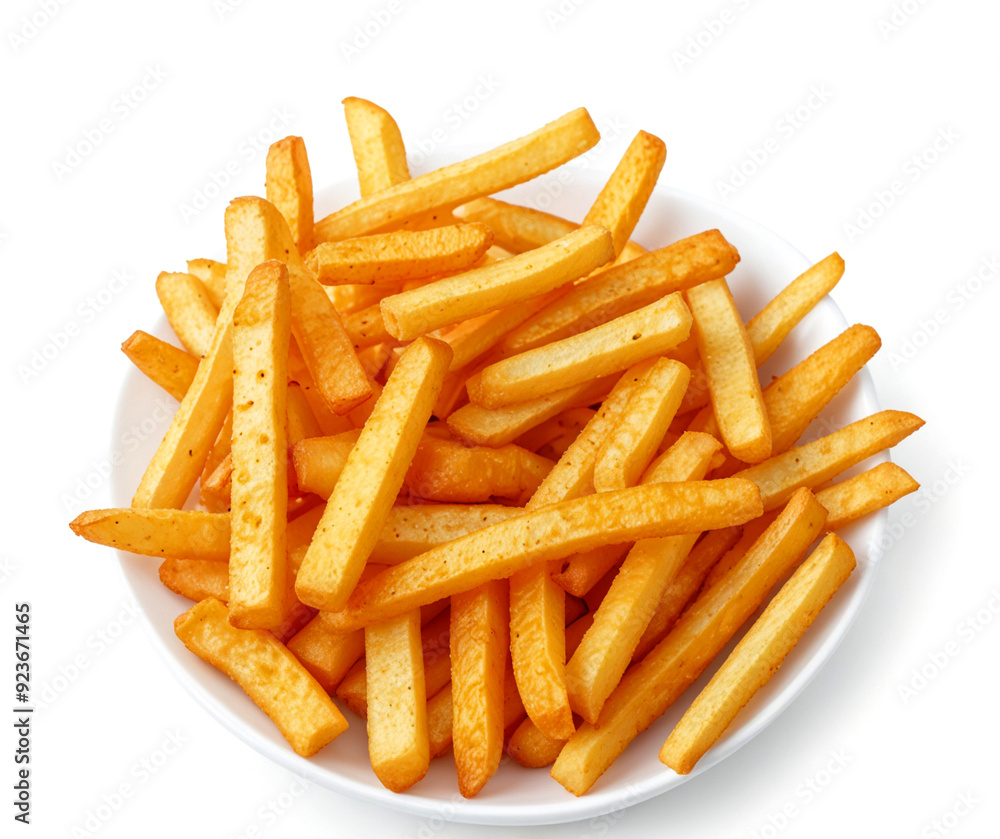 Delicious French fries, over white background. Delicious French fries, over white background.