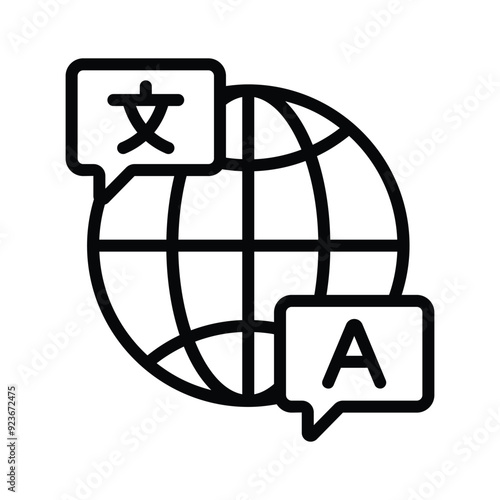 Language translation icon design, ready for premium use