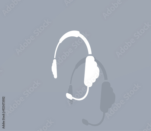 Vector icon of white color with shadow on gray background