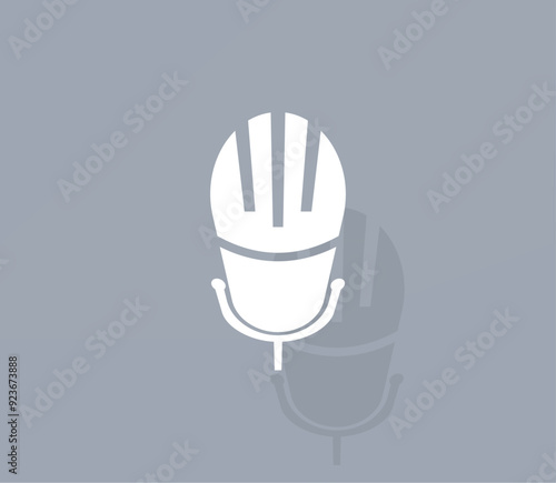 Vector icon of white color with shadow on gray background