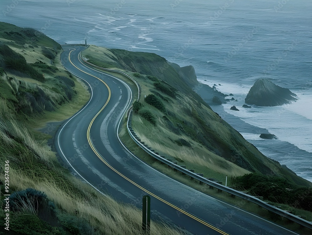 Winding Road Along the Coast. Winding Road Along the Coast.