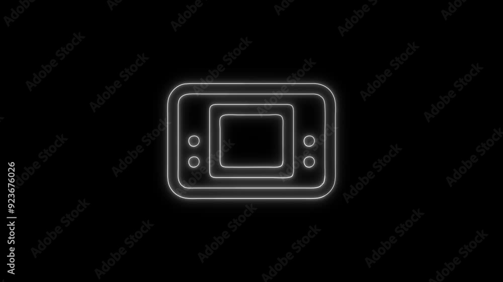 Electronic Game Machine Outline Icon - 4K Animated Design with Linear Symbol on Black Background Electronic Game Machine Outline Icon - 4K Animated Design with Linear Symbol on Black Background
