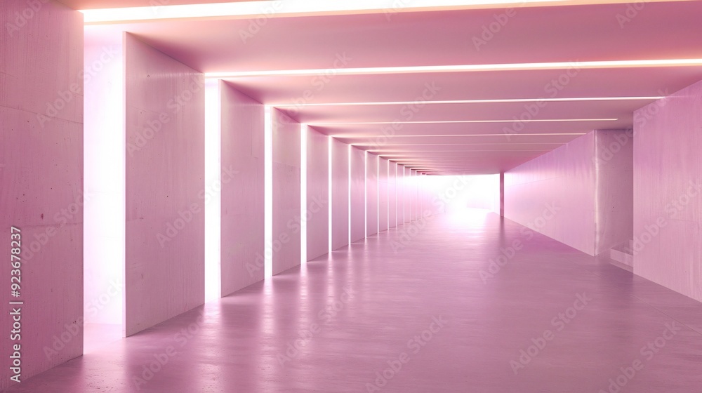 Fototapeta premium A photo of the interior of a trendy pink studio.