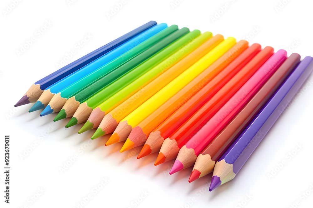 Many colorful wooden pencils on white background Many colorful wooden pencils on white background