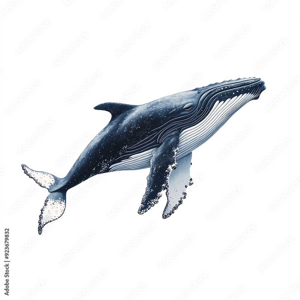 Fototapeta premium Stunning underwater view of a majestic humpback whale swimming peacefully. Perfect for marine life enthusiasts and ocean-themed designs.