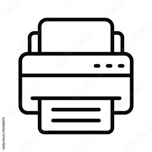 A streamlined printer icon representing printing functionality for documents, images, and more