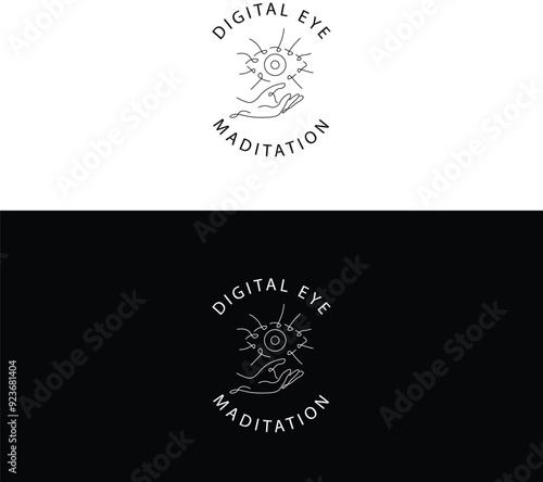 Beautiful Digital eye Abstract Elegant Line Drawing Logo