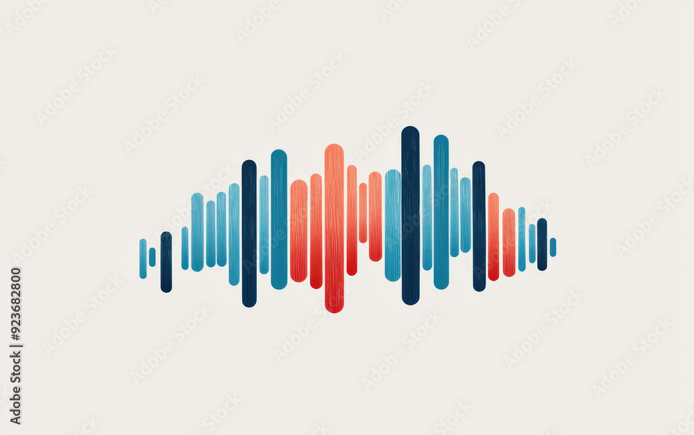 Vibrant sound wave pattern in red and blue hues on a white background. Abstract audio waveform illustration perfect for music, technology, and sound projects. Vibrant sound wave pattern in red and blue hues on a white background. Abstract audio waveform illustration perfect for music, technology, and sound projects.