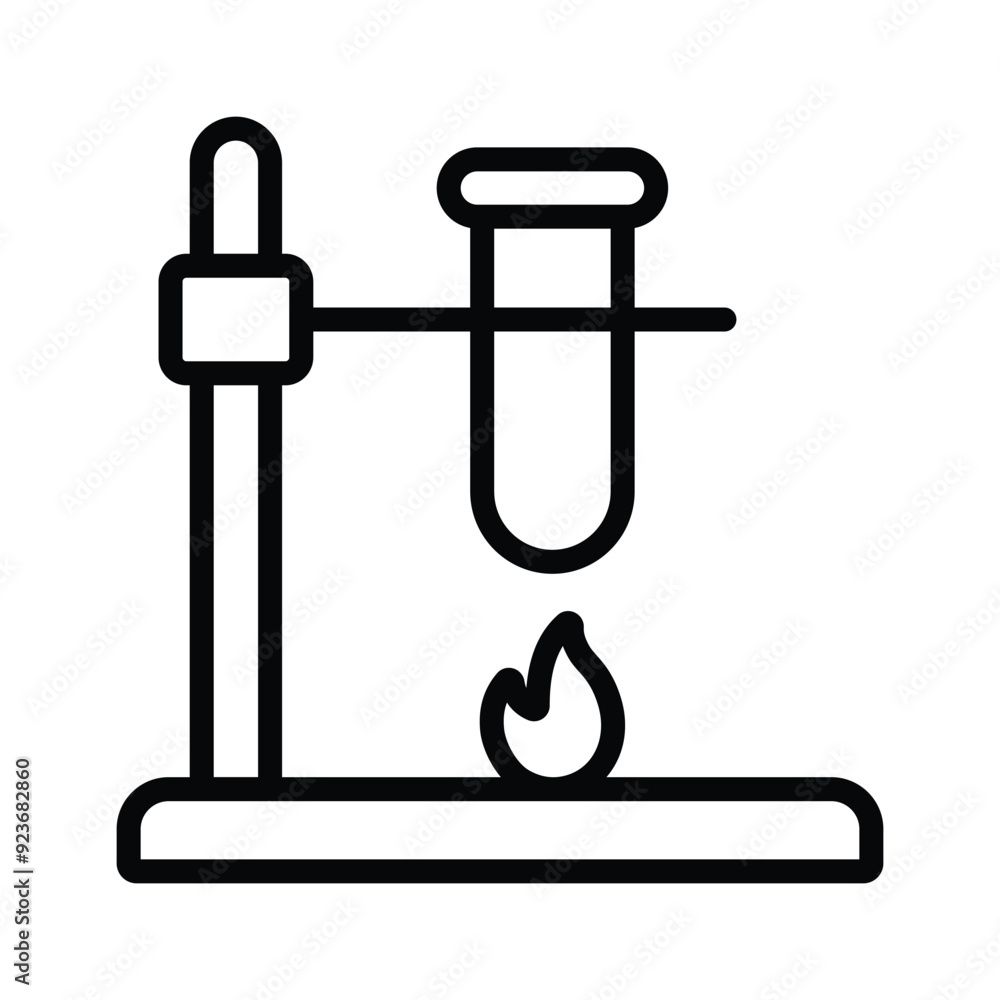 Stand with test tube denoting icon of laboratory experiment Stand with test tube denoting icon of laboratory experiment