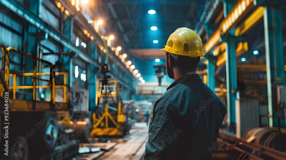 Industrial Worker in Factory Setting. Industrial Worker in Factory Setting.