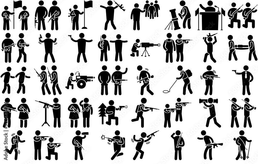 Mega Set Of Vector Military Glyph Icons Icons Silhouette Vector Logo Design Containing Squaddie,Soldier,Swat,Military,Fighter Solid Icon Collection. Vector Illustration Mega Set Of Vector Military Glyph Icons Icons Silhouette Vector Logo Design Containing Squaddie,Soldier,Swat,Military,Fighter Solid Icon Collection. Vector Illustration