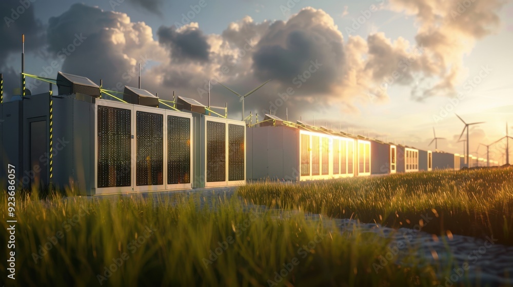 Obraz premium Advanced battery technology for grid energy storage