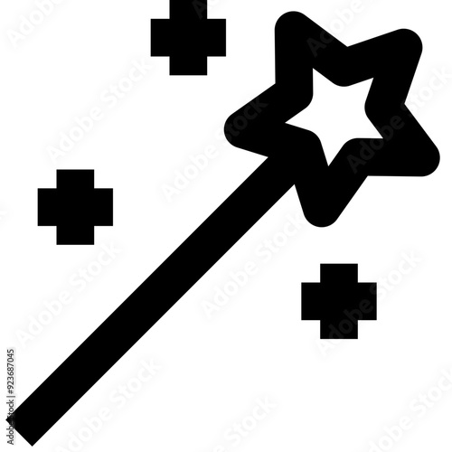 wand black outline icon