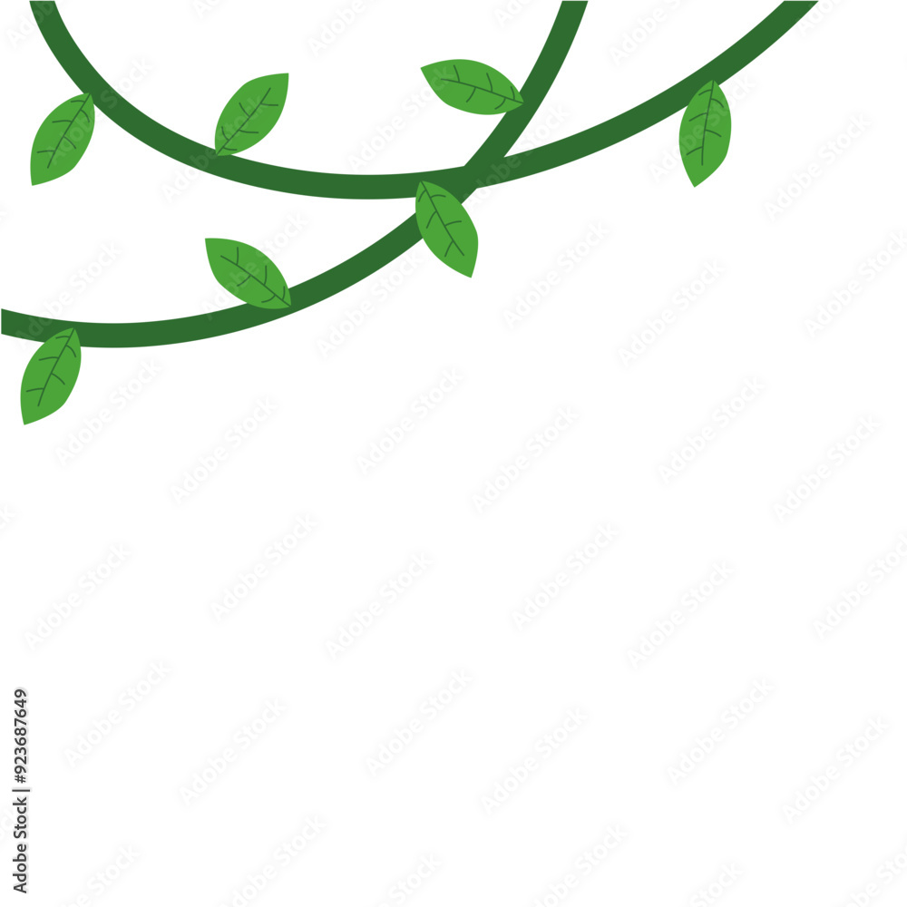 Jungle frames. Green vine. Tree foliage. Rainforest liana. Cartoon plants. Creeper branch. Grass and wood leaf signs. Jungle frames. Green vine. Tree foliage. Rainforest liana. Cartoon plants. Creeper branch. Grass and wood leaf signs.