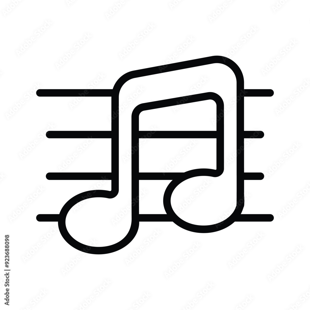 A simple music note icon representing melody, rhythm, and musical notation A simple music note icon representing melody, rhythm, and musical notation