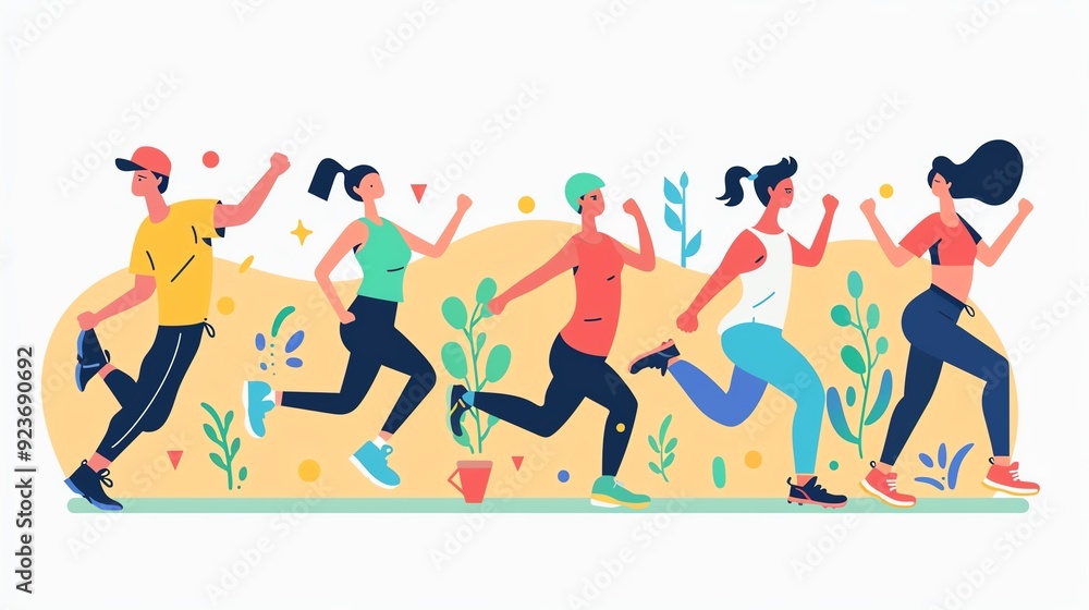 Fitness class schedule, variety of workouts, flat design illustration Fitness class schedule, variety of workouts, flat design illustration