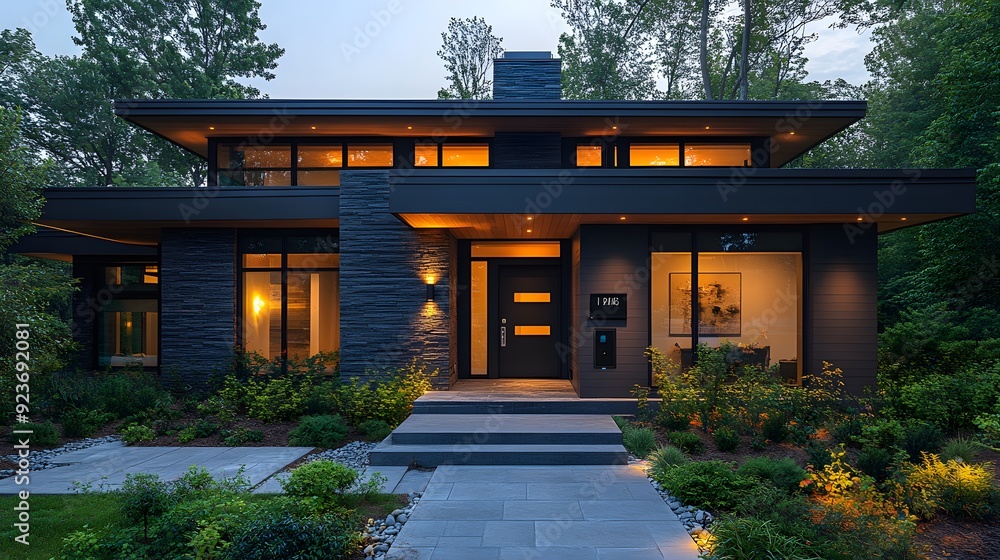 Security-Focused Entryway: A 16:9 horizontal image of a home s entryway with a smart lock, video doorbell, and motion-activated lights, showcasing modern security features. Security-Focused Entryway: A 16:9 horizontal image of a home s entryway with a smart lock, video doorbell, and motion-activated lights, showcasing modern security features.