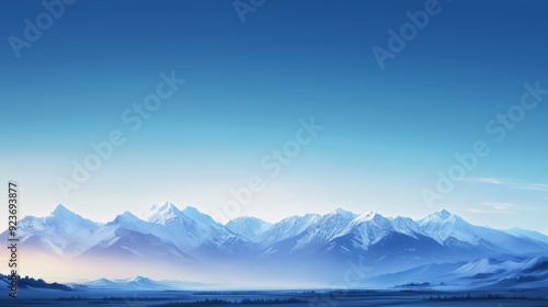 Wallpaper Mural Snow-capped mountain range under clear blue sky during early morning Torontodigital.ca