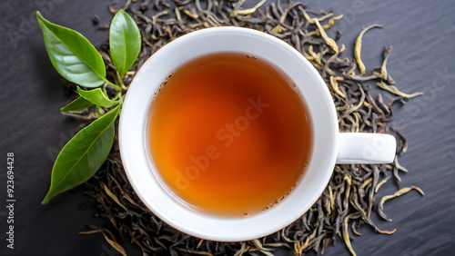 A hot cup of Oolong tea photo