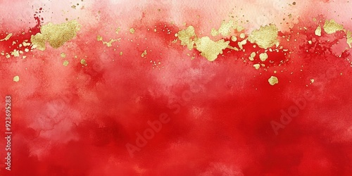 Red and Gold Watercolor Background photo