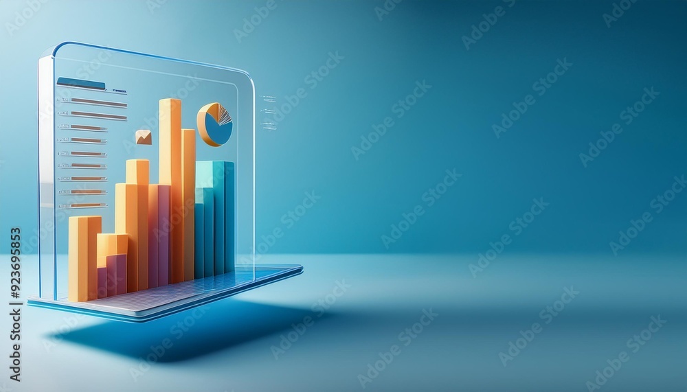 Obraz premium Financial report floating in a soft, neutral background, symbolizing transparent financial