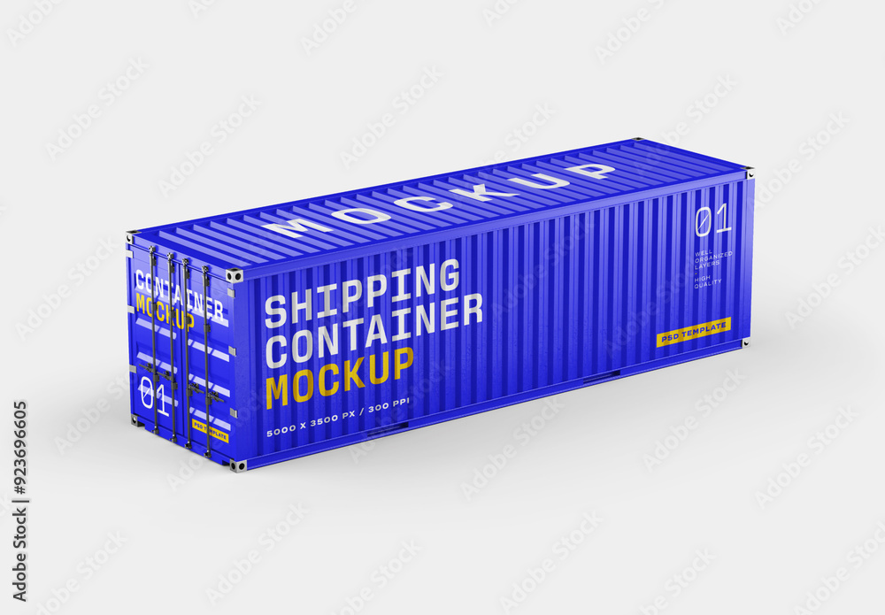 One Shipping Container Template Shipping Container Mockup Stock Template | Adobe Stock