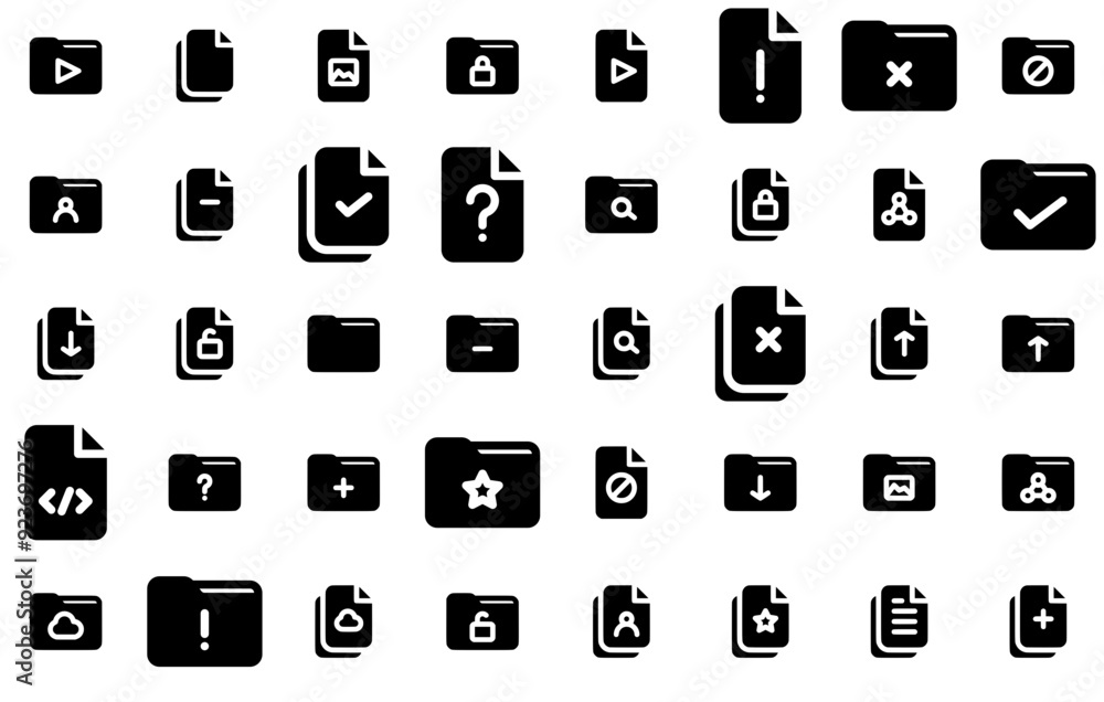 Set Of Files Folder 001 Solid Icons Silhouette Vector Logo Design Containing Document,Storage,Data,File,Folder Infographic Simple Vector Illustration Logo Set Of Files Folder 001 Solid Icons Silhouette Vector Logo Design Containing Document,Storage,Data,File,Folder Infographic Simple Vector Illustration Logo