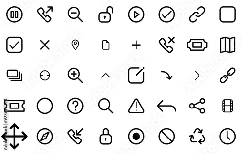 A Collection Of Filmy Icons Collection Isolated Silhouette Solid Icons Including View,Music,Send,Sound,Share Vector Icon Set Linear Pictogram Pack