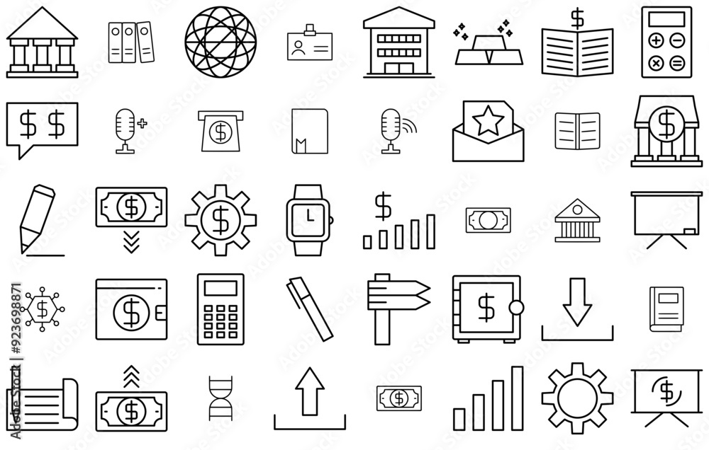 A Collection Of Employment Tools Icon Vector Symbols Apps, Websites Ui Designs Suitable For Apartment,Payment,Book,Company,Office Vector Illustration Linear Pictogram Pack A Collection Of Employment Tools Icon Vector Symbols Apps, Websites Ui Designs Suitable For Apartment,Payment,Book,Company,Office Vector Illustration Linear Pictogram Pack