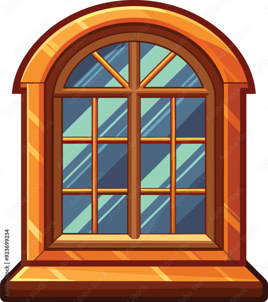 Obraz premium Wooden window vector illustration