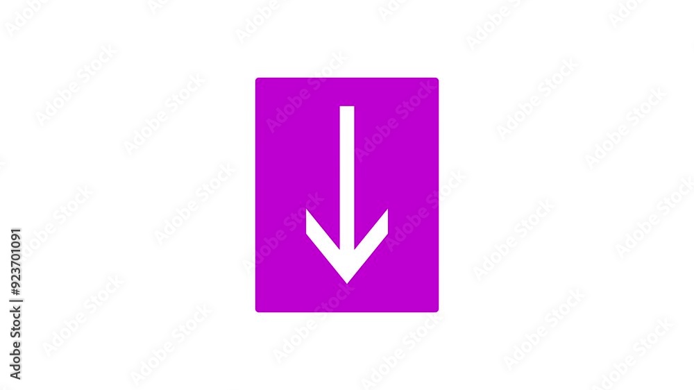 Down arrow icon with white background Down arrow icon with white background
