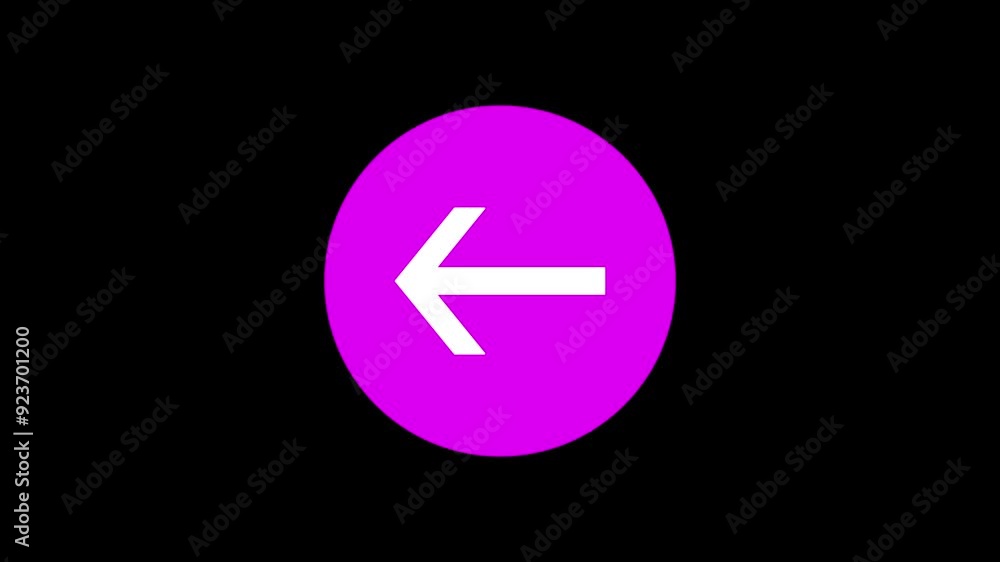 Left arrow icon animation black background Left arrow icon animation black background