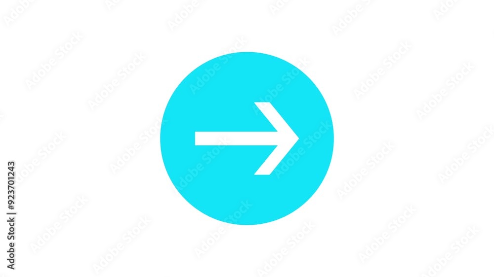 Arrow icon on the right animation with black background Arrow icon on the right animation with black background