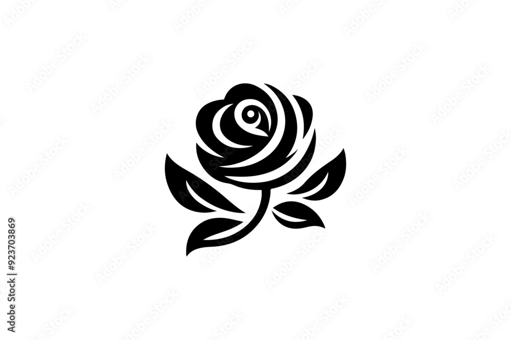 Rose silhouette vector illustration.
Rose silhouette vector illustration.