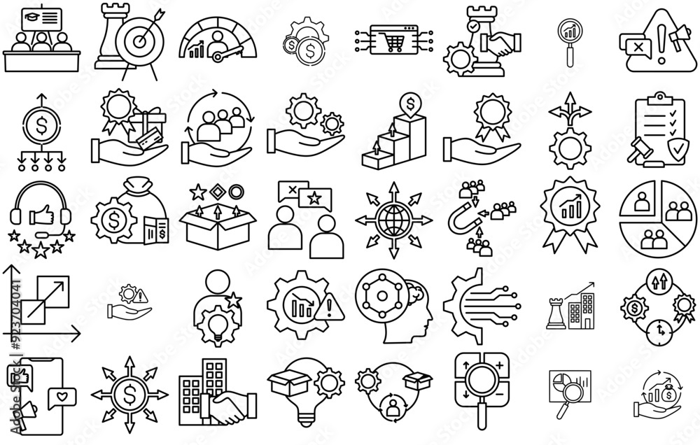 A Collection Of Company Growth Strategy Icons Web Header Banner Design Containing Customer,Strategic,Management,Growth,Business Set Vector Flat Line Icons A Collection Of Company Growth Strategy Icons Web Header Banner Design Containing Customer,Strategic,Management,Growth,Business Set Vector Flat Line Icons